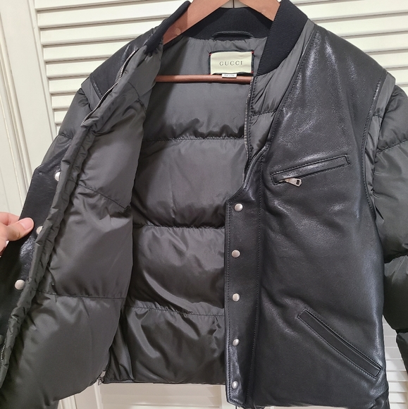 Gucci leather goose down puffer coat - Picture 6 of 16